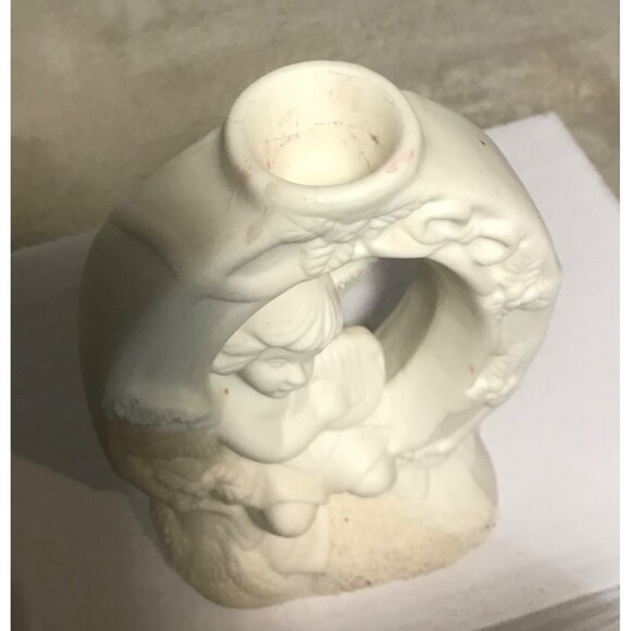 JOY Candle Holders Set Of 3 Angel Cherub Bisque - Picture 8 of 16